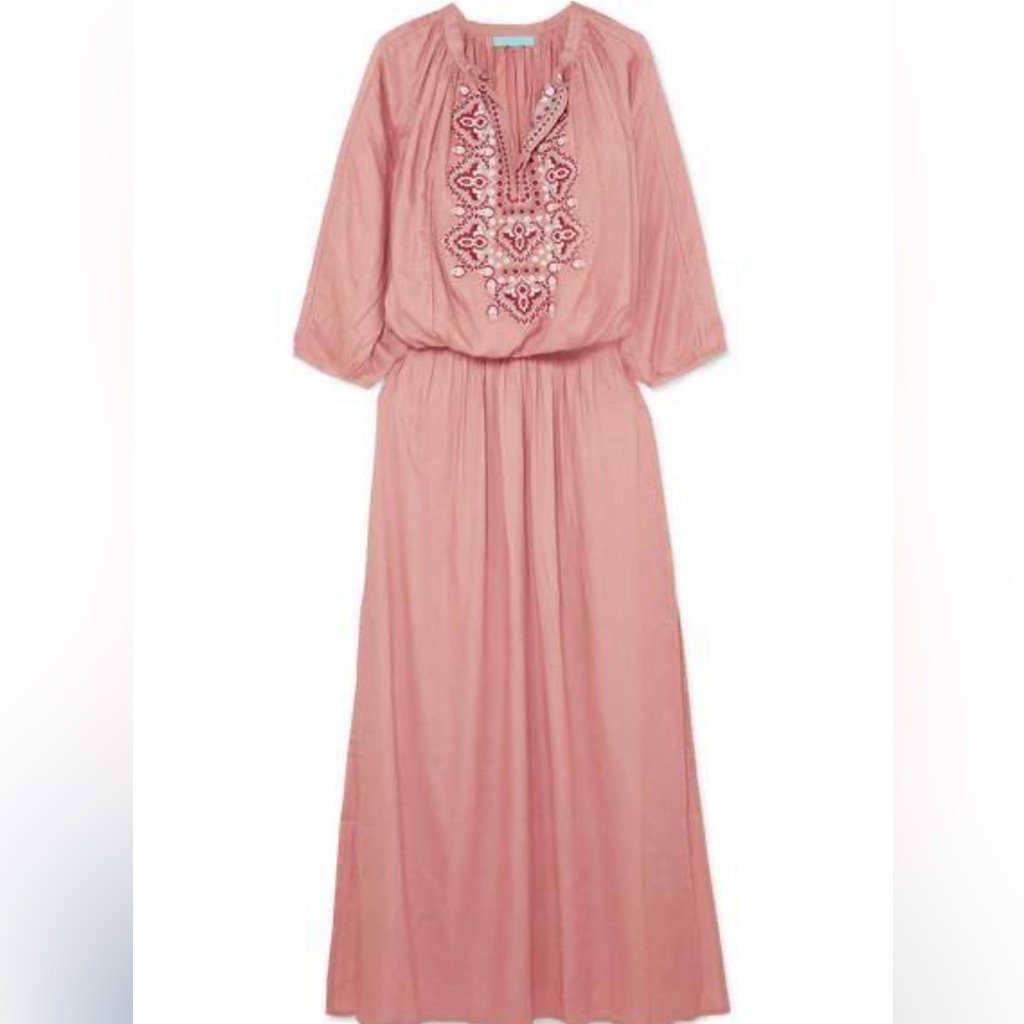 Melissa Odabash Sienna Embroidered Dusty Rose Maxi Dress